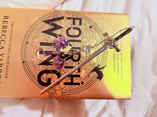 Load image into Gallery viewer, Enchanted Dragon Sword Bookmark – Purple Dragon Charm