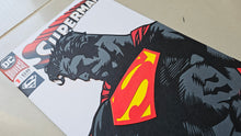 Load image into Gallery viewer, Superman Unchained #1 Paper Blade Art on Comic By Rick Sharif