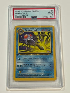 Tentacruel #44 1st edition 1999 Pokemon Fossil PSA 9 Mint
