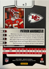 Load image into Gallery viewer, 2023 Panini Absolute Bronze #3 Patrick Mahomes II Kansas City Chiefs
