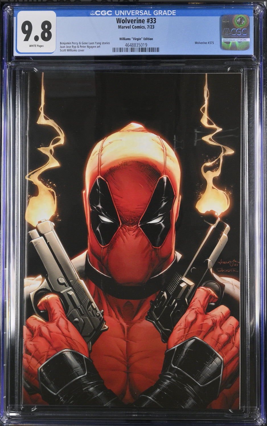 CGC 9.8 Wolverine #33 (Deadpool on cover) Scott William exclusive virgin cover limited to 1,000