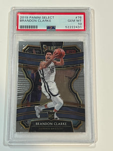 Brandon Clarke 2019 Panini select concourse #76 grizzlies RC rookie PSA 10