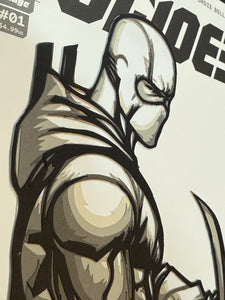 G. I. Joe #1 Blank cover with Original Blade Art by Rick Sharif (Storm Shadow)