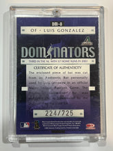 Load image into Gallery viewer, Luis Gonzalez (Arizona Diamondbacks) #DM-8 Dominators game used bat cut no. 224 of 725
