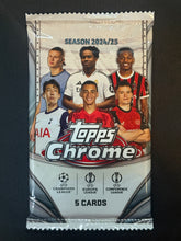 Load image into Gallery viewer, Topps Chrome Logofractor UCC 2025 Football Base Pack (5 cards per pack)

