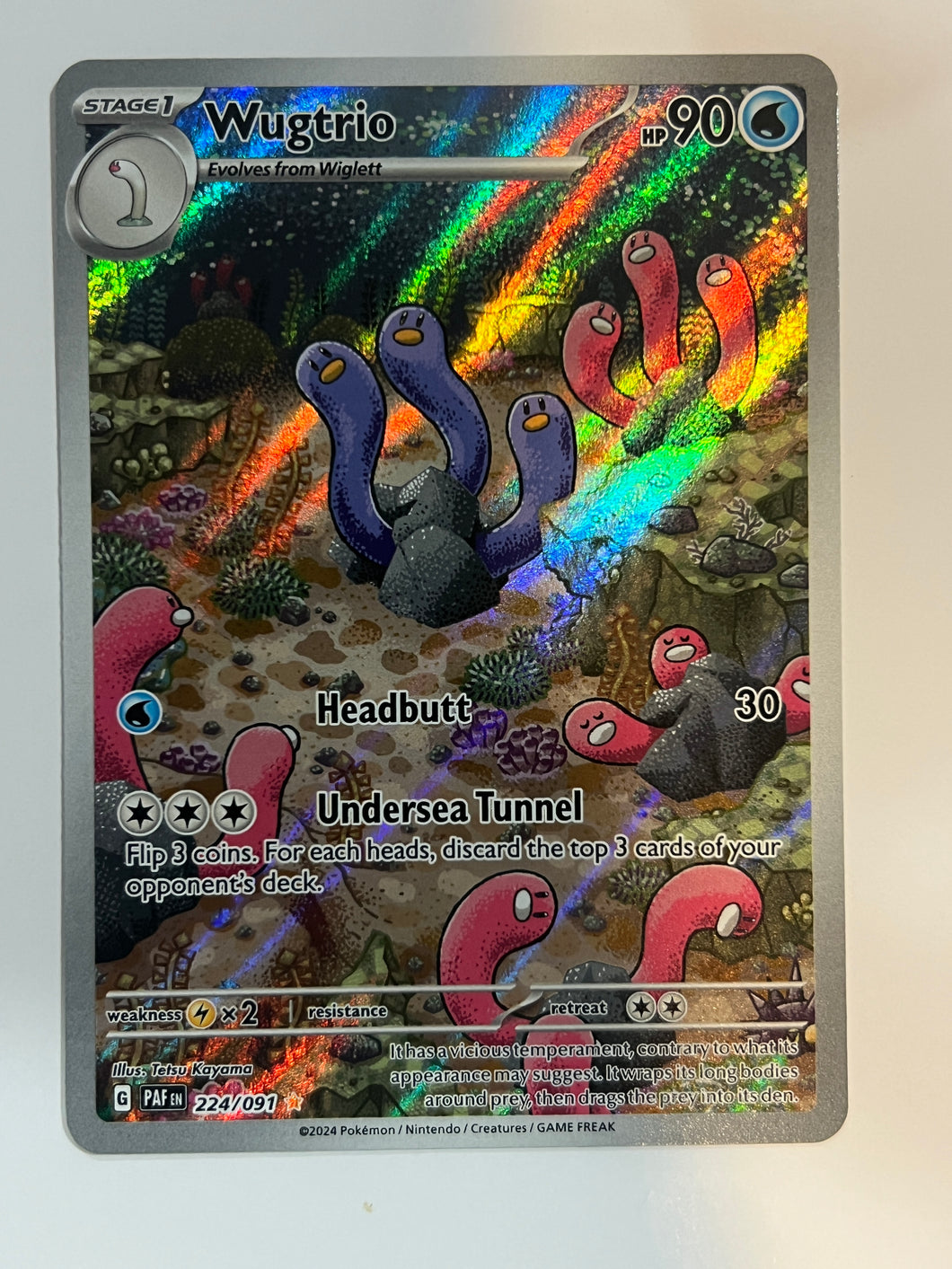 Wugtrio - 224/091 - Illustration Rare Paldean Fates Singles