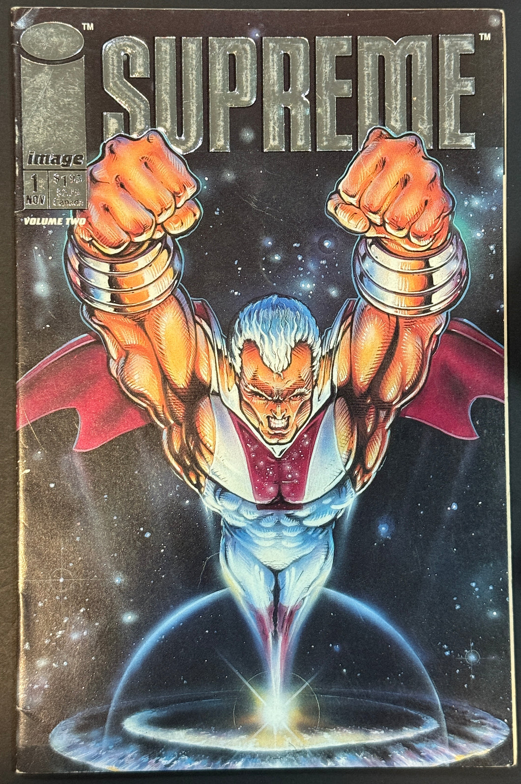 Supreme #1 (1992) Silver foil embossed title. Rob Leifeld