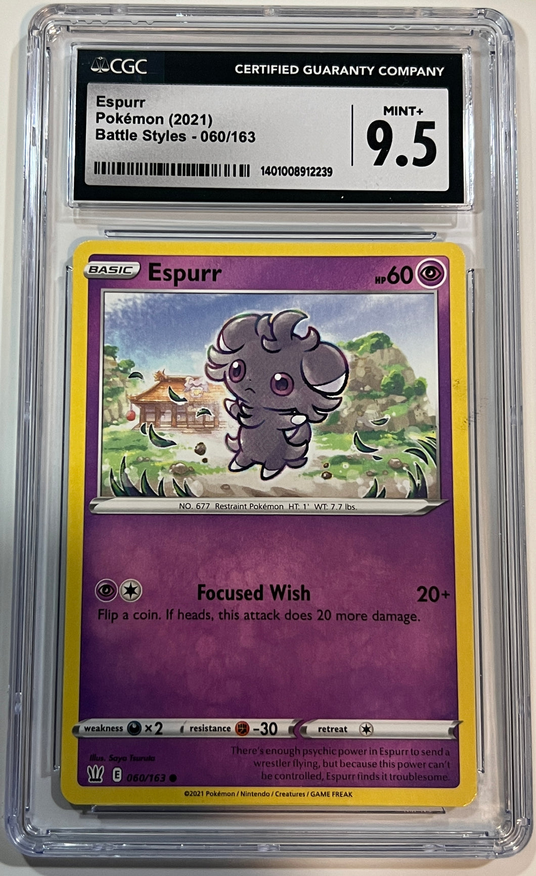Espurr 060/163 Battle Styles (2021) CGC 9.5 Mint