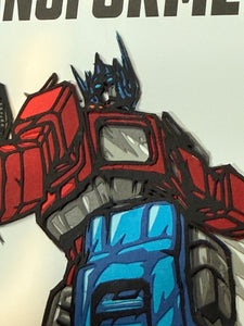 Transformers #13 Blank cover with Rick Sharif Original Blade Art (Optimus Prime)