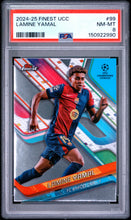 Load image into Gallery viewer, 2024-25 TOPPS FINEST UEFA CLUB COMPETITIONS #99 LAMINE YAMAL PSA 8
