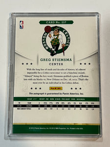 2012-13 NBA Hoops Greg Stiemsma Rookie Auto Autograph RC #257 Celtics