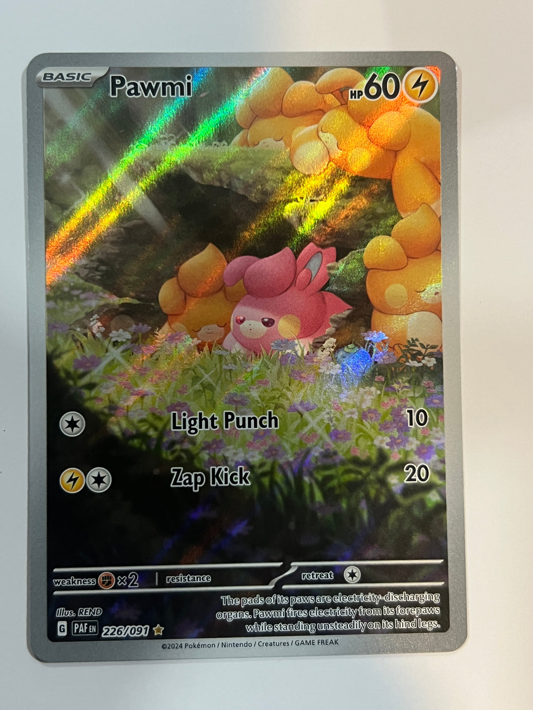Pawmi - 226/091 - Illustration Rare Paldean Fates Singles