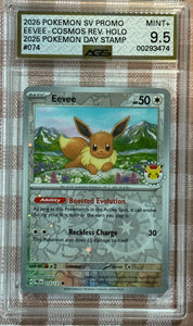 Eevee Pokemon Day 2025 Stamp 074/131 Pokemon Prismatic Evolutions MINT AGS 9.5