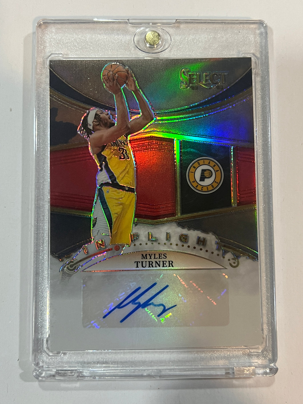 Myles Turner In Flight Signatures Prizm Autograph Panini Select 54/99