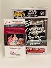 Load image into Gallery viewer, Captain Phasma (Chrome) 91 Star Wars funko pop signed by Gwendoline Christie
