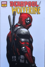 Load image into Gallery viewer, Deadpool Wolverine #1 Deadpool Paper Blade Art on Comic By Rick Sharif
