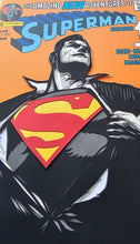Load image into Gallery viewer, Superman #1 Alex Ross Paper Blade Art on Comic By Rick Sharif

