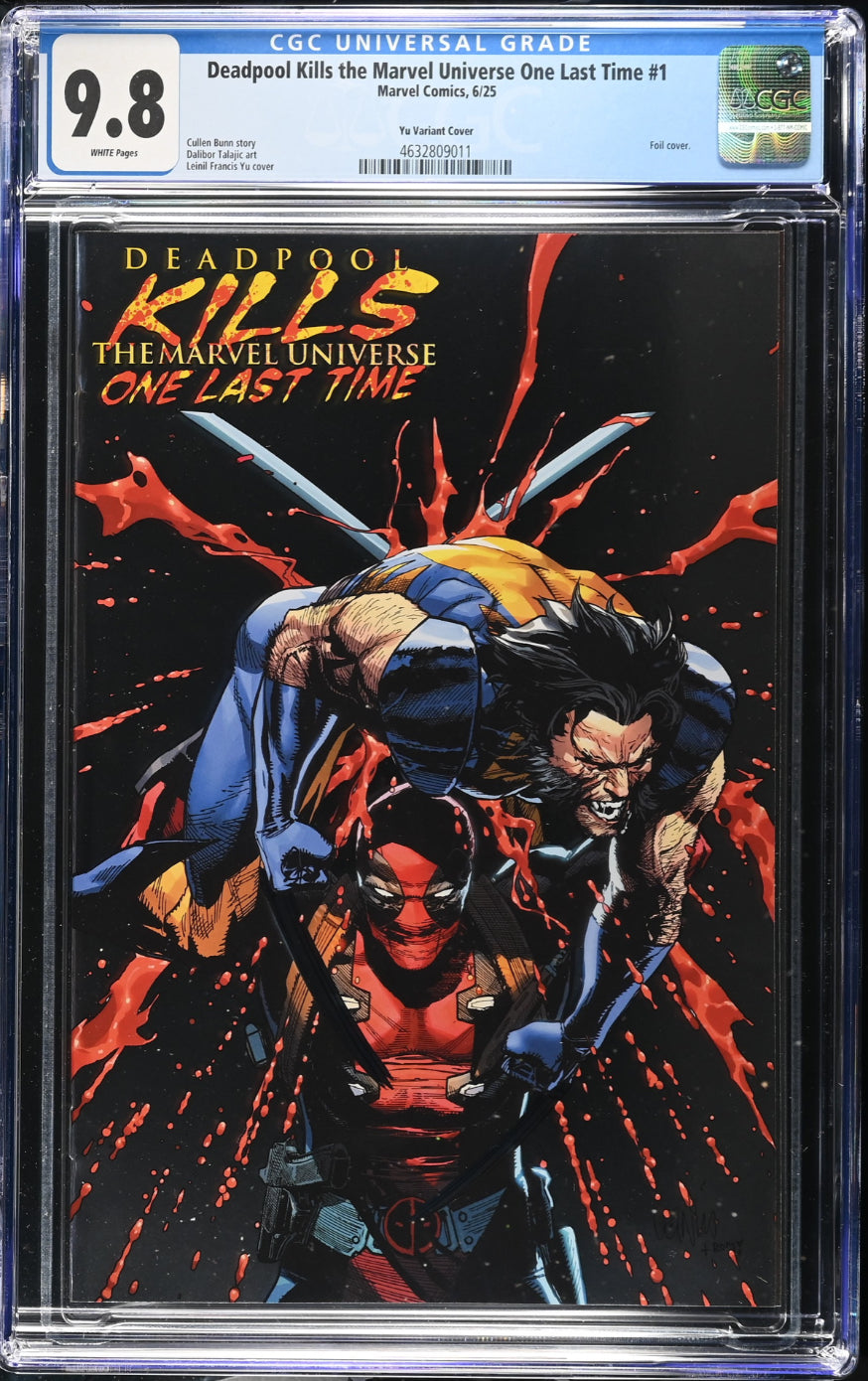 CGC 9.8 Deadpool Kills the Marvel Universe One Last Time #1  Yu Variant Foil Cover
