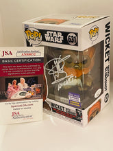 Load image into Gallery viewer, Wicket with Slingshot 631 Star Wars Summer 2023 Convention Limited Edition Funko Pop signed by Warwick Davis
