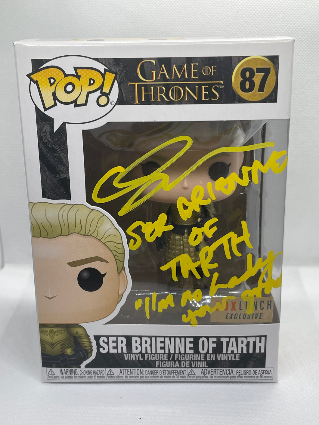 Ser Brienne of Tarth 87 Game of Thrones Box Lunch Exclusive signed by Gwendoline Christie with quote