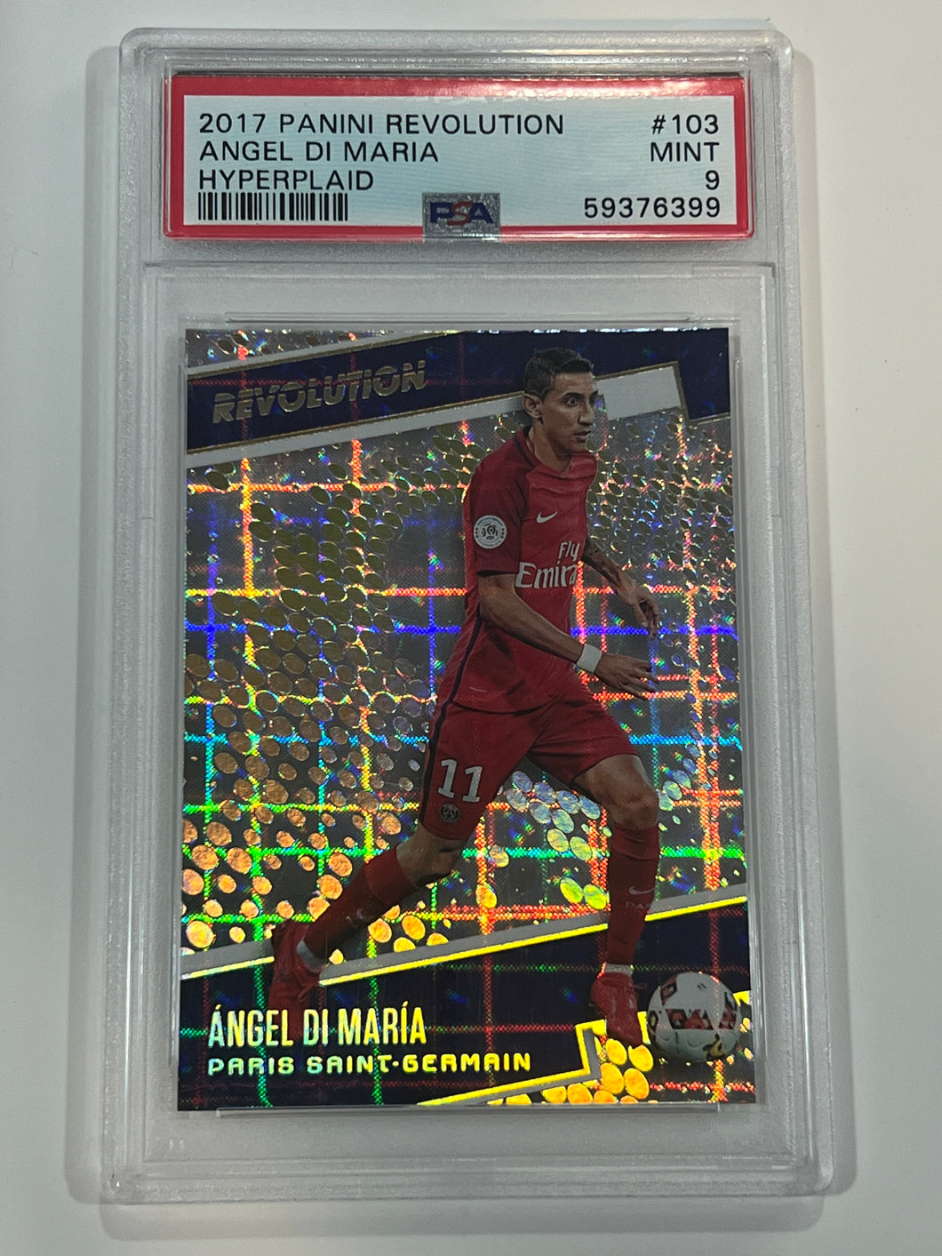 Angel Di Maria #103 Hyperlaid 2017 Panini Revolution CGC 9 Mint