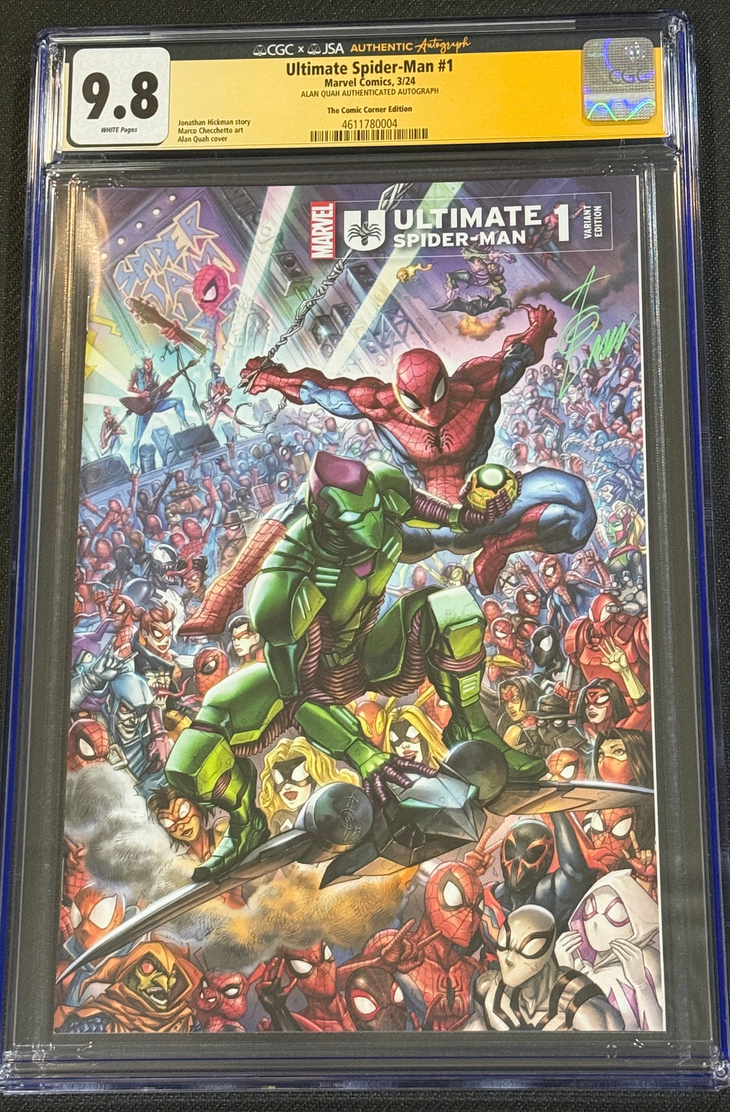 CGC x JSA 9.8 Ultimate Spider-Man #1 Alan Quah exclusive cover limited to 3,000 signed by Alan Quah
