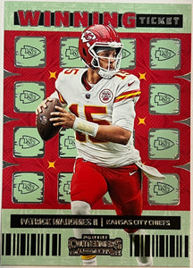 2022 Panini Contenders Winning Ticket Patrick Mahomes II Kansas City Chiefs