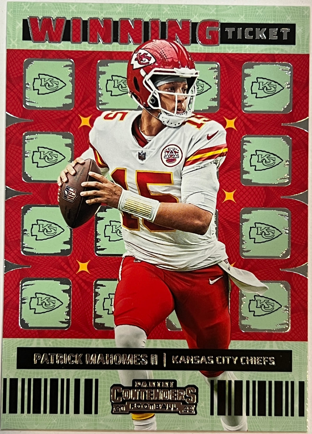 2022 Panini Contenders Winning Ticket Patrick Mahomes II Kansas City Chiefs