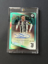 Load image into Gallery viewer, 2025-26 Topps Chrome UEFA CC Dusan Vlahovic Auto Aqua Refractor #/199 Juventus

