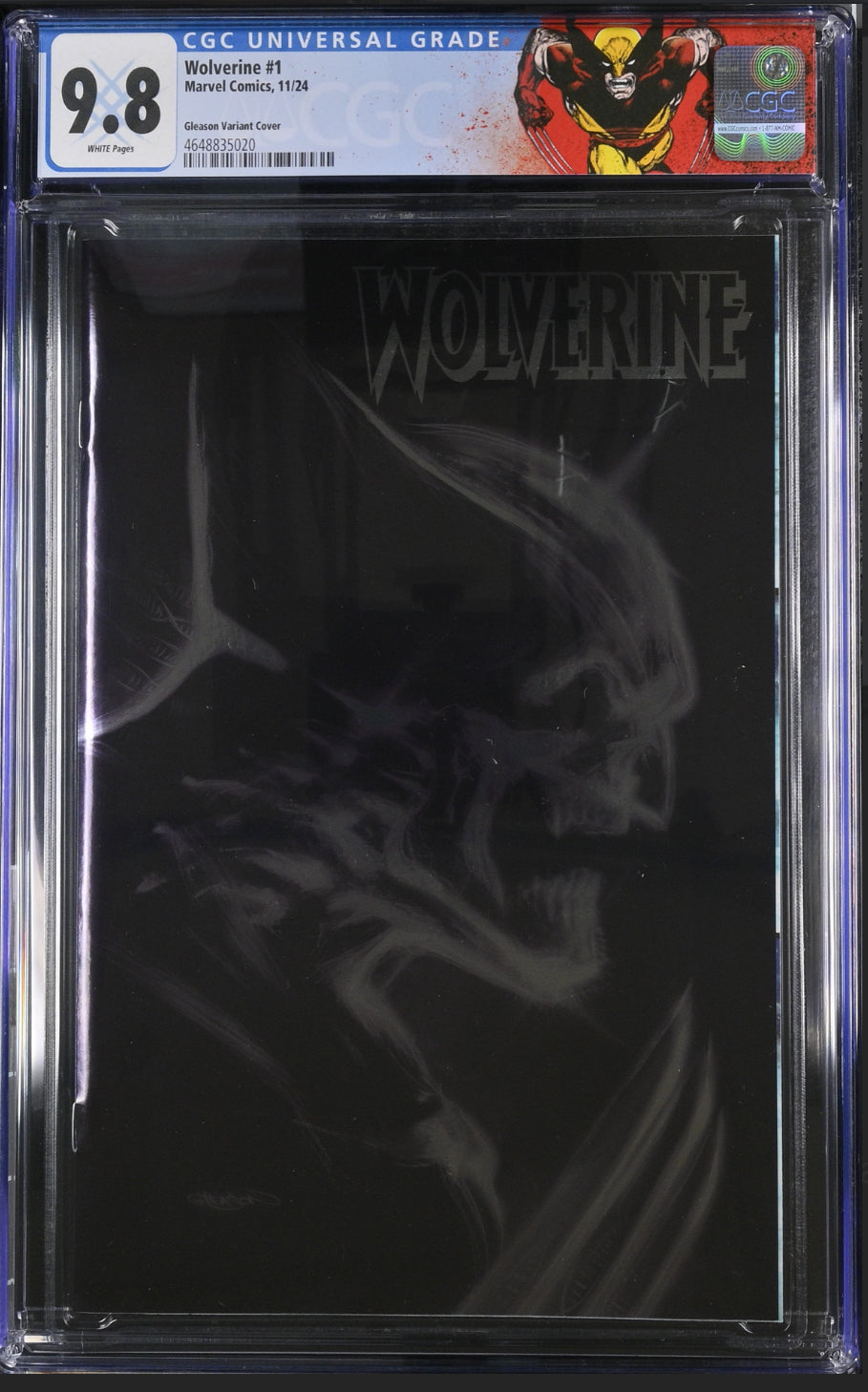 CGC 9.8 Wolverine #1 Patrick Gleason Adamantium X-ray foil cover with custom label