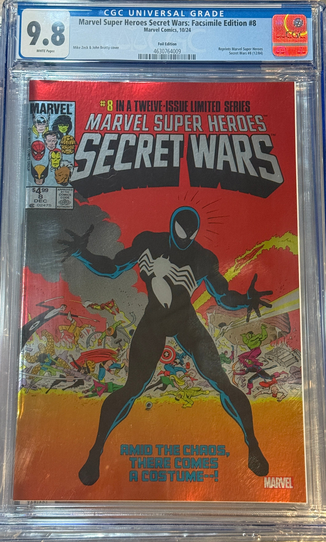 CGC 9.8 Marvel Super Heroes Secret Wars: Facsimile Edition #8 Foil Edition