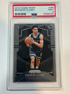 2019 Panini Prizm ROOKIE RC Brandon Clarke #266 - PSA mint 9