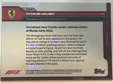 Load image into Gallery viewer, Charles Leclerc - Monegasque hero wins home grand prix - 2024 Formula 1® Topps Now® Card 19
