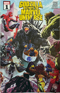 Godzilla Destroys the Marvel Universe #1 (2025) Mark Brooks cover