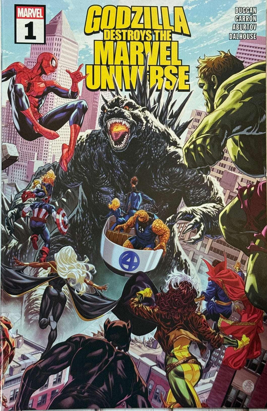Godzilla Destroys the Marvel Universe #1 (2025) Mark Brooks cover