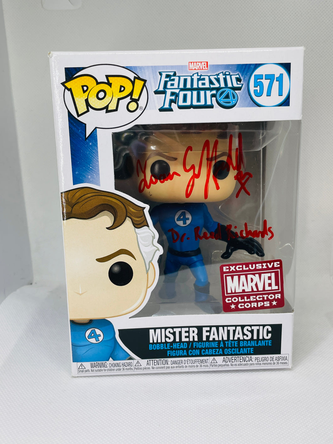Mister Fantastic 571 Fantastic Four Marvel Collectors Corp funko signed by Ioan Gruffudd