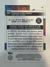 Load image into Gallery viewer, 2023-24 Topps Finest UEFA Warren Zaire-Emery Purple Shimmer Refractor #81 9/199

