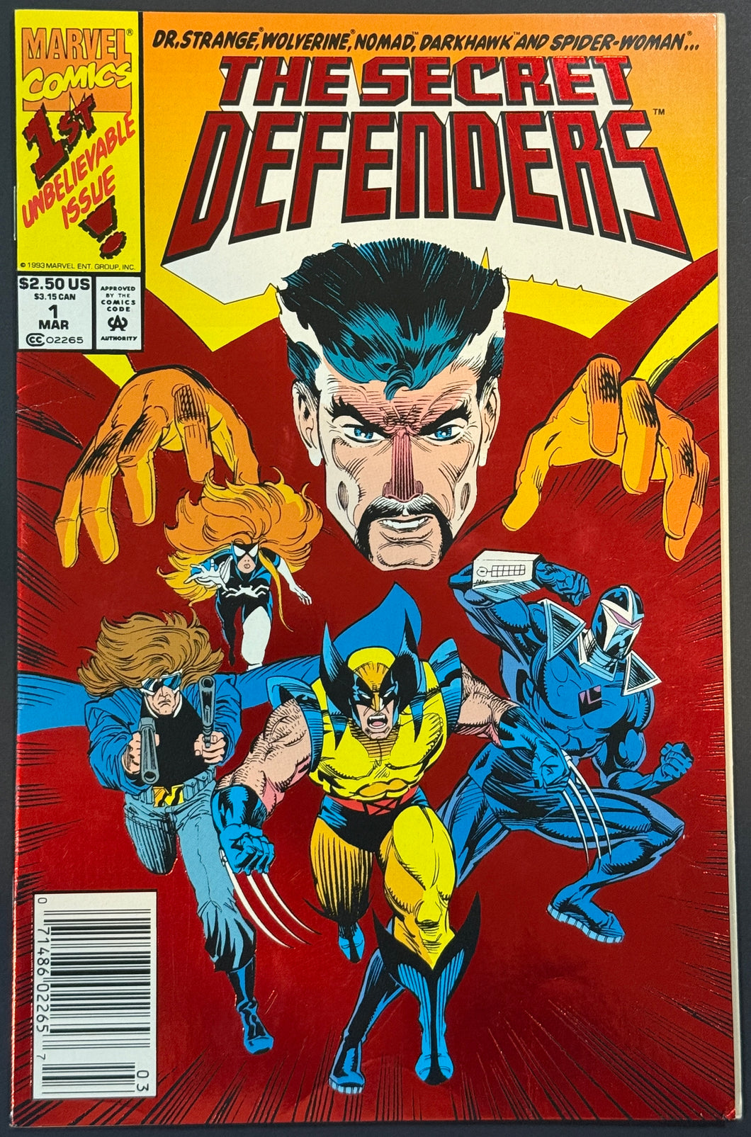 Secret Defenders #1 (1993) newsstand red foil stamped cover