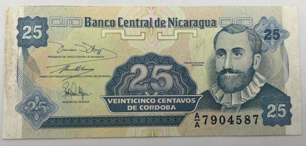 Nicaragua, 25 Centavos 1991, EF