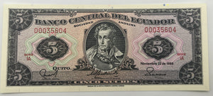 Ecuador, 5 Sucres (1988)