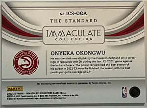 2022-23 Panini Immaculate The Standard Onyeka Okongwu Hawks Jumbo Patch 60/99