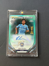 Load image into Gallery viewer, 2023-24 Topps Chrome UEFA Rico Lewis Future Stars Auto RC Aqua Refractor #/199
