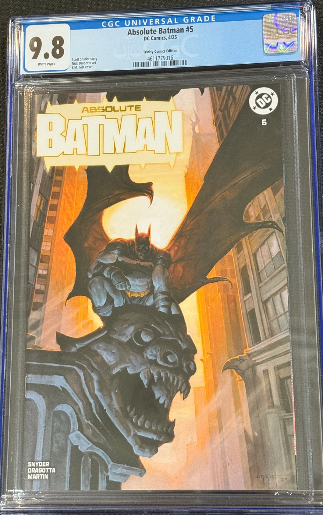 CGC 9.8 Absolute Batman #5 E.M. Gist exclusive cover limited 600