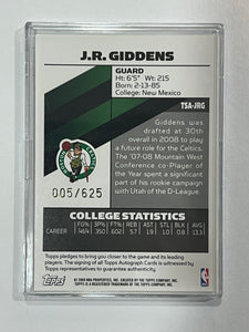 2008-09 Topps Signature JR Giddens Rookie Auto Autograph #5/625 Celtics