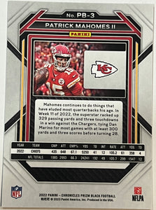 2022 Panini Chronicles Prizm Black Patrick Mahomes II Kansas City Chiefs