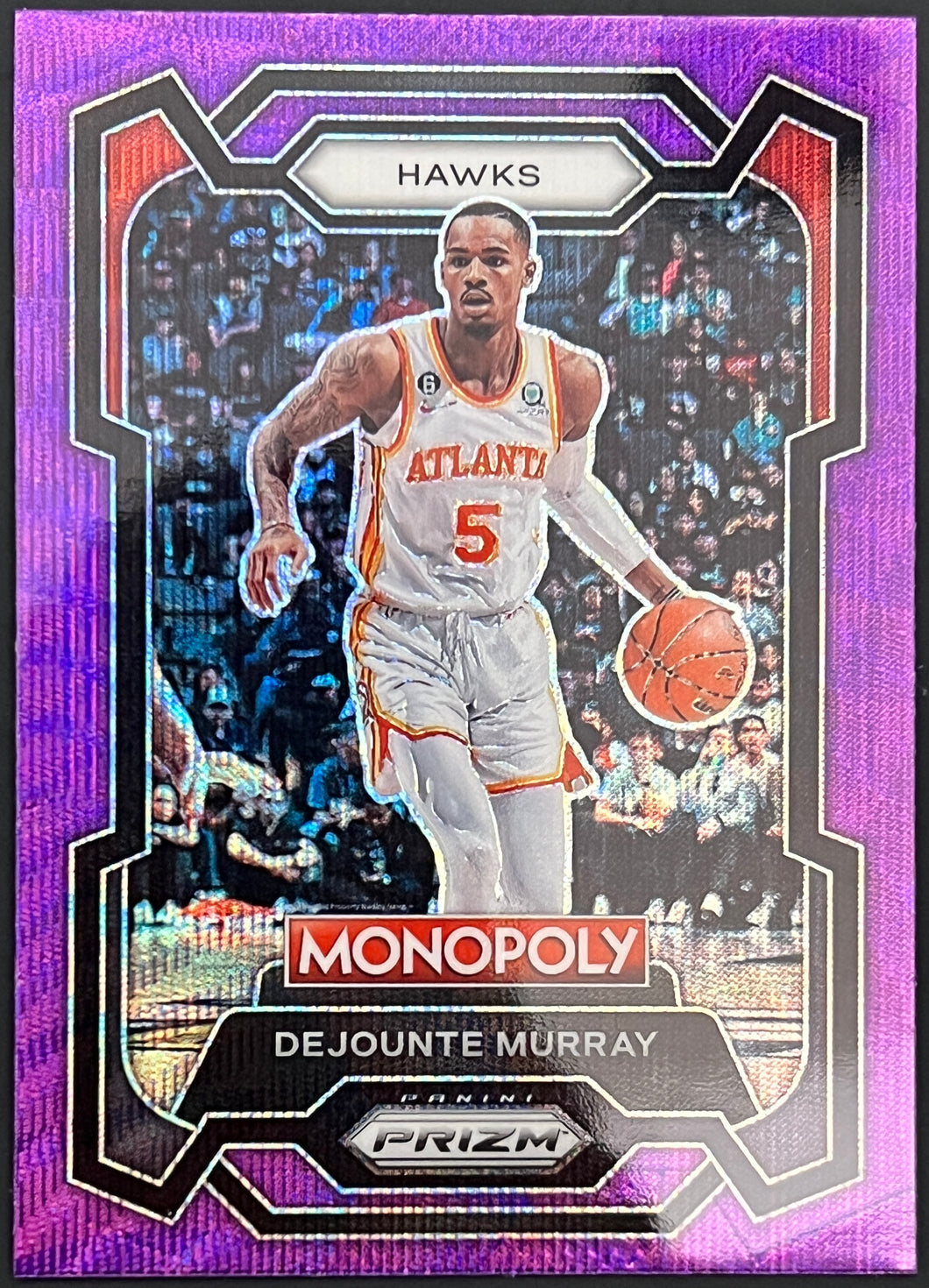 Dejounte Murray [Purple] #5 2023 Panini Prizm Monopoly