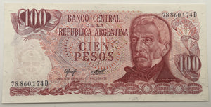 Argentina, 100 Pesos 1977-78, EF
