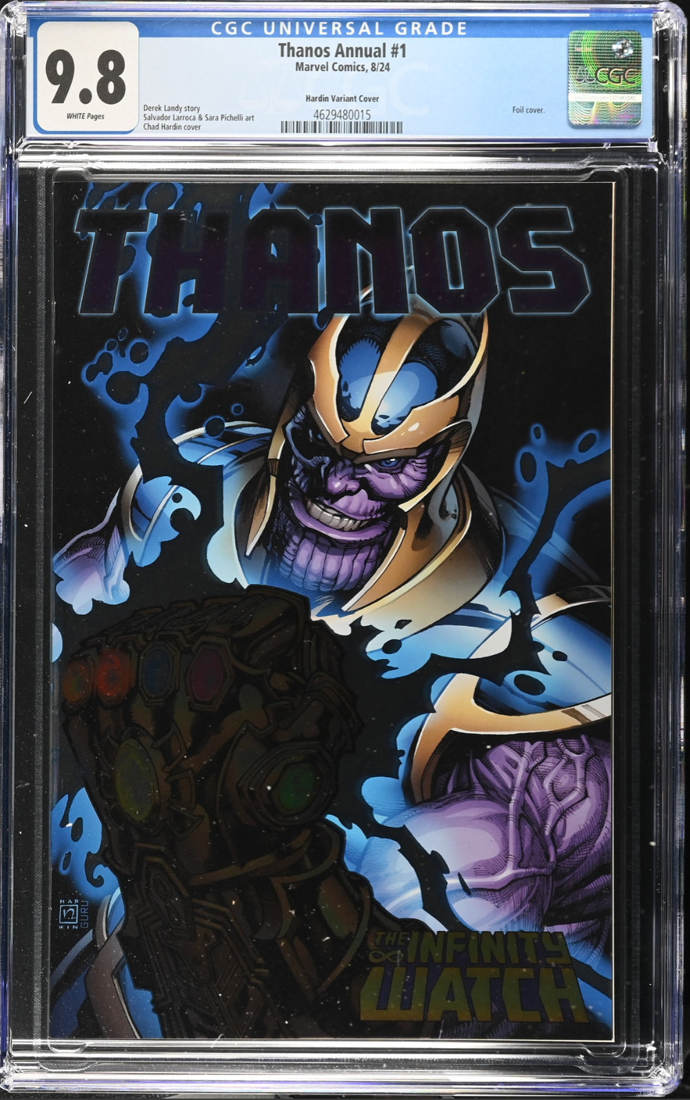 CGC 9.8 Thanos Annual #1 Hardin Foil Variant Cover