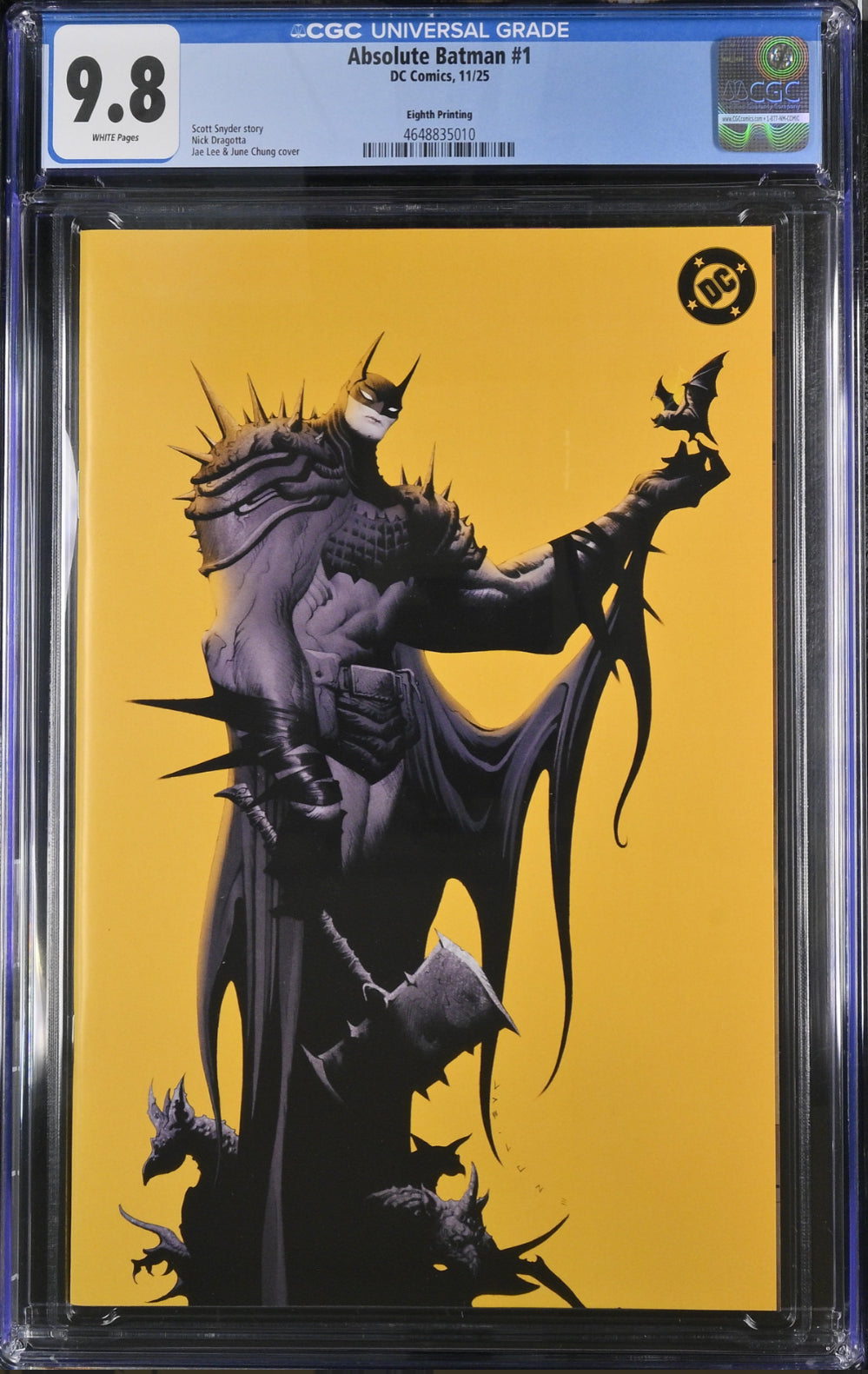 CGC 9.8 Absolute Batman #1 Jae Lee cover eighth printing