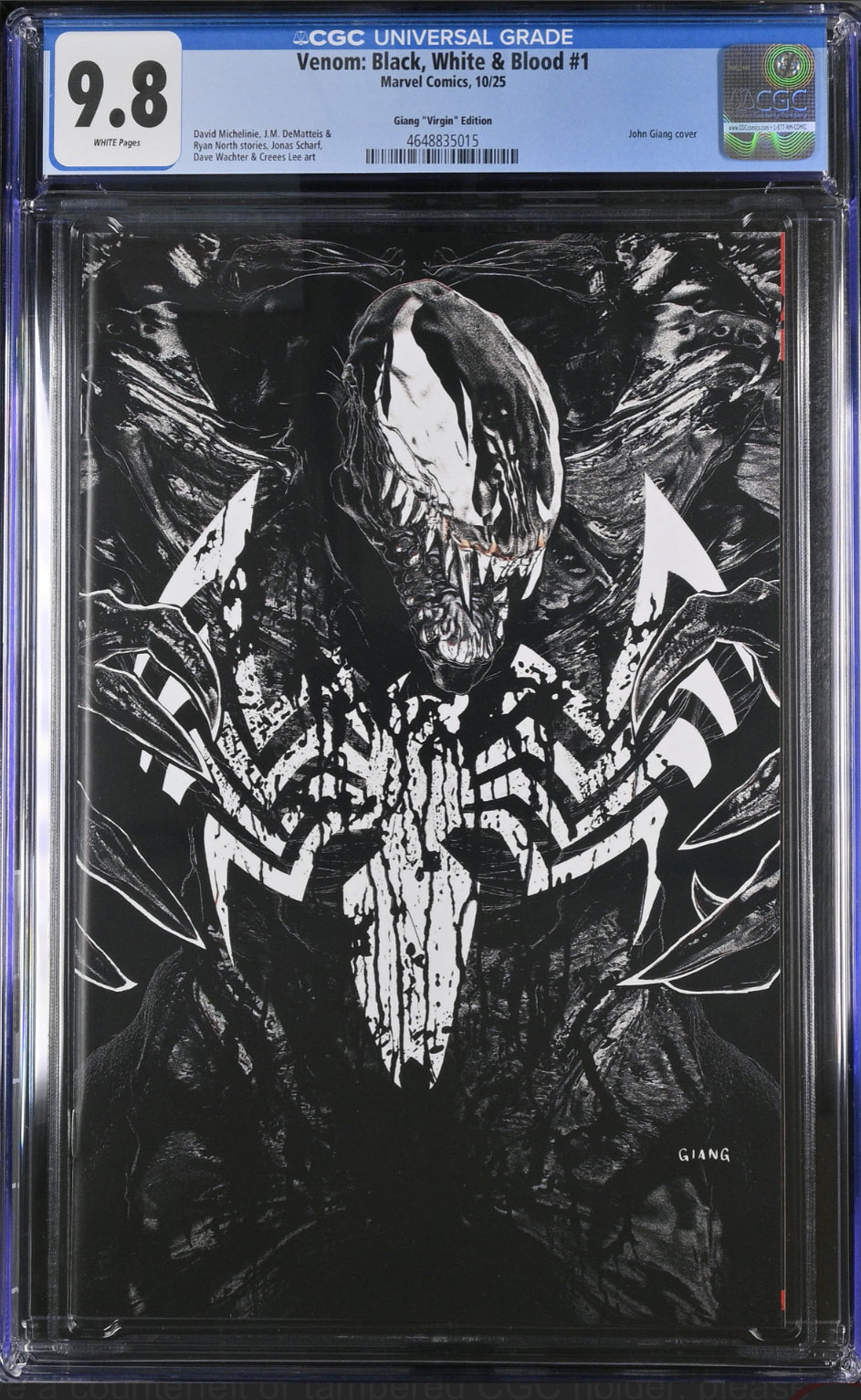 CGC 9.8 Venom: Black, White & Blood #1 John Giang exclusive limited to 3,000